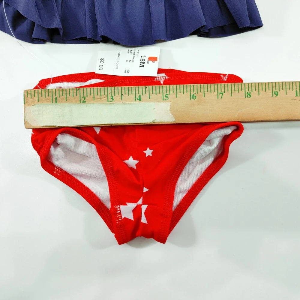 Cat Jack Toddler‎ Girl Unicorn Rash Guard Swim Top Bikini Set Red Navy Blue 18M